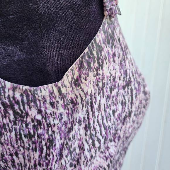 Banana Republic Pink Purple Abstract Print Silk Cap Sleeve Sheath Dress Size 4 - Picture 15 of 16